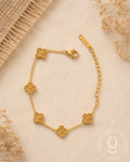 Anti-Tarnish Gold Clover Adjustable Bracelet