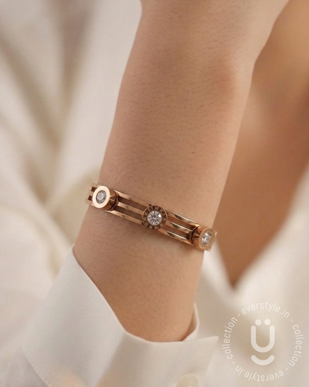 Anti-Tarnish Rose Gold Bangle size Adjustable Size 2.2