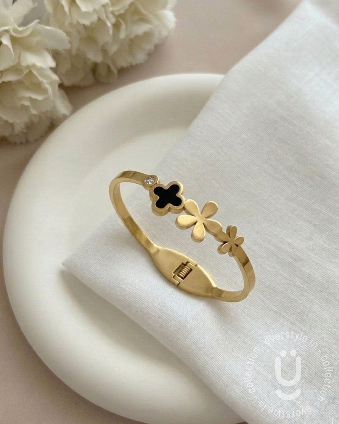 Anti-Tarnish Gold Bangle Adjustable Size 2.2
