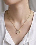Anti-Tarnish Gold Magnetic Open Pendant Stone Necklace