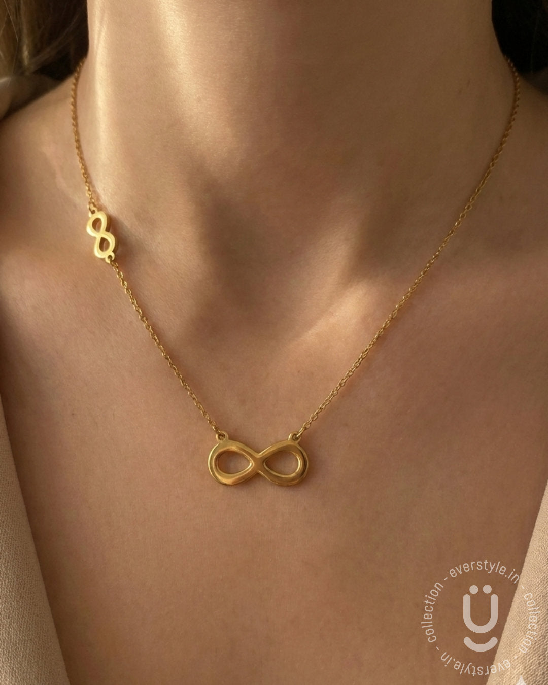 Anti-Tarnish Gold Infinity Pendant Necklace