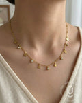 Anti-Tarnish Gold Star White Stone Necklace