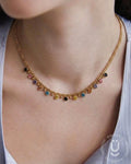 Anti-Tarnish Gold Multi Stone Necklace