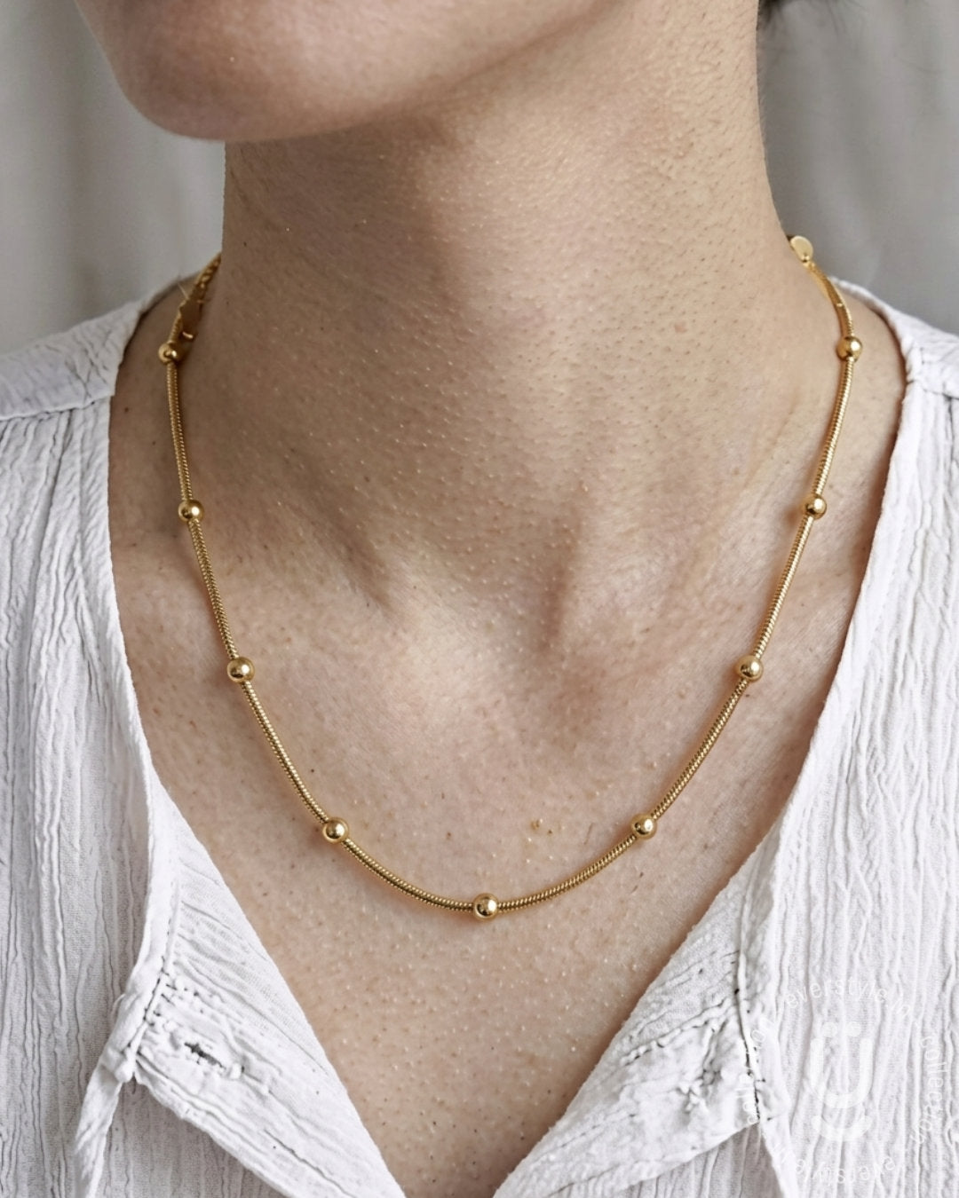Anti-Tarnish Gold Balls Necklace