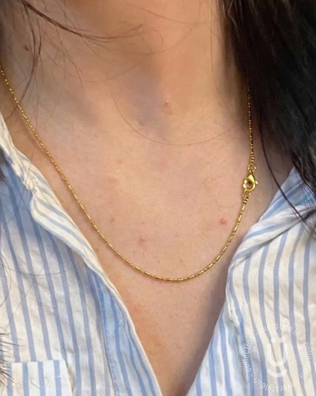 Anti-Tarnish Gold Tube Necklace