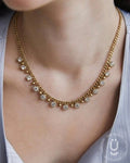 Anti-Tarnish Gold White Stone Necklace