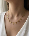 Anti-Tarnish Gold Flower Charms Necklace