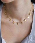 Anti-Tarnish Gold Flower Charms Necklace