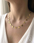 Anti-Tarnish Gold Round Charms Necklace