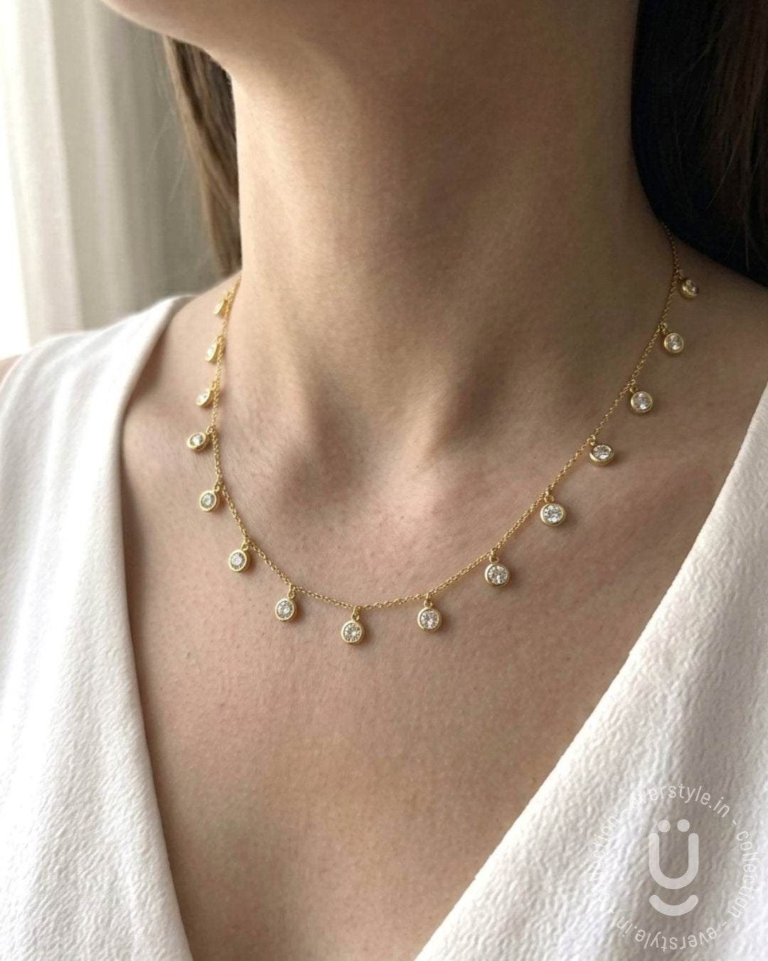 Anti-Tarnish Gold Stone Necklace