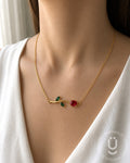 Anti-Tarnish Gold Tulip Stone Pendant Necklace